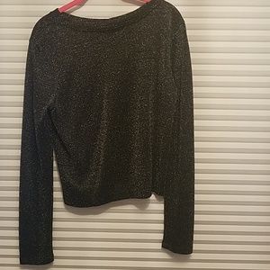 Bar III nwt black glitter sparkle top M